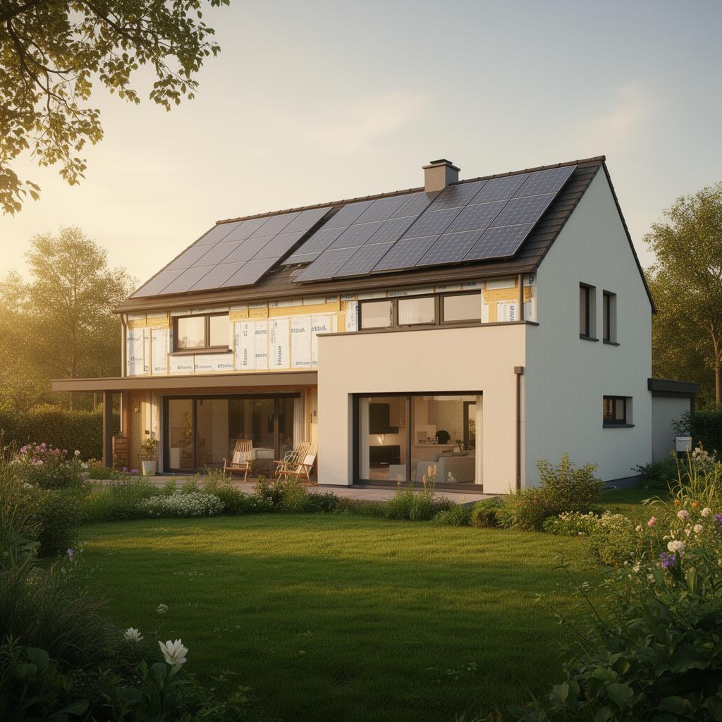 Energiezuinige woning met zonnepanelen en isolatie
